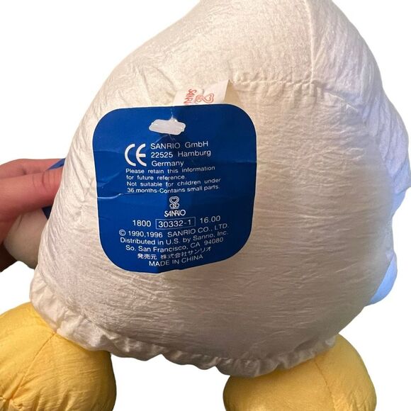 Sanrio 1996 Pekkle Puffalump Plush Duck Stuffed Animal 13” w/tag attached white - Picture 9 of 12